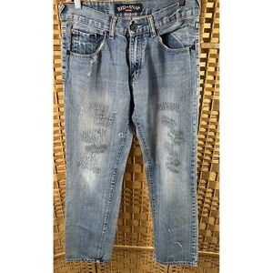 Red Snap Vintage Juniors Light Wash High Rise Straight Jeans Size 32X30‎